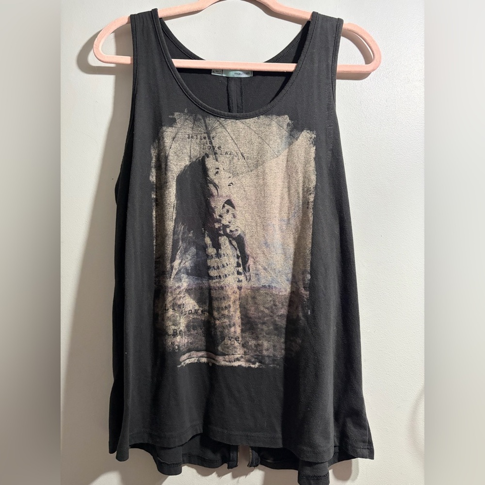 Vintage Maurices Black Graphic Tank Top